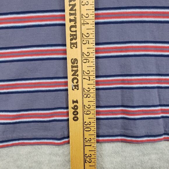 Criquet Golf Polo Shirt Mens 2XL Gray Red Striped Organic Cotton 4‎ Button - Picture 4 of 6